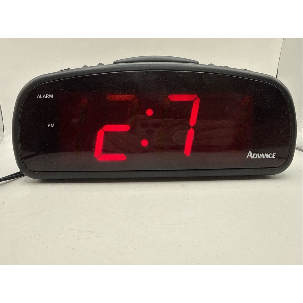 Advance Model 4075 Alarm Clock LED Display Snooze Dimmer Battery Backup